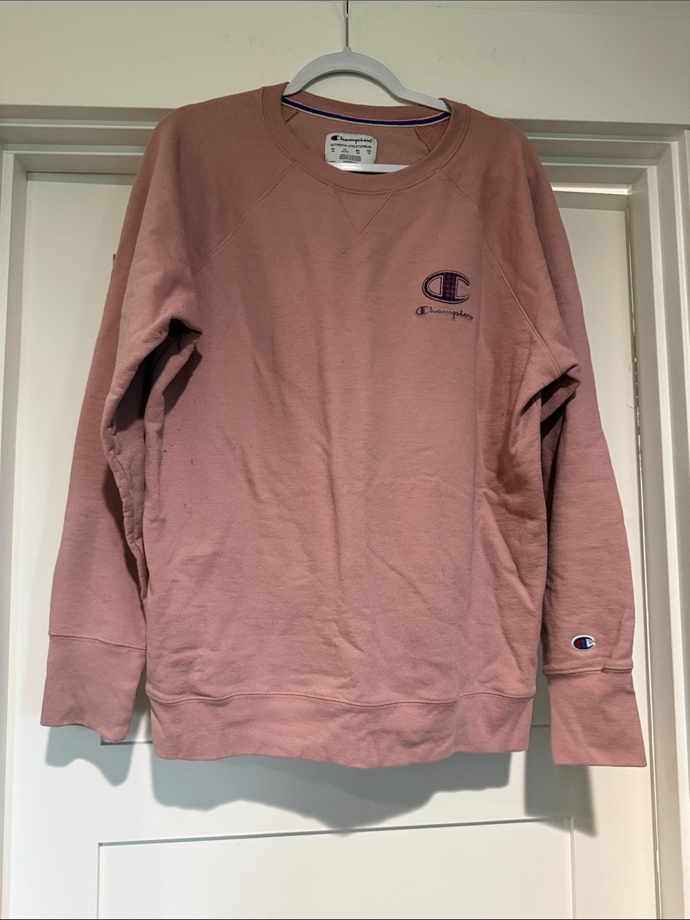 Champion Men's Mauve/Pink Crewneck Sweatshirt